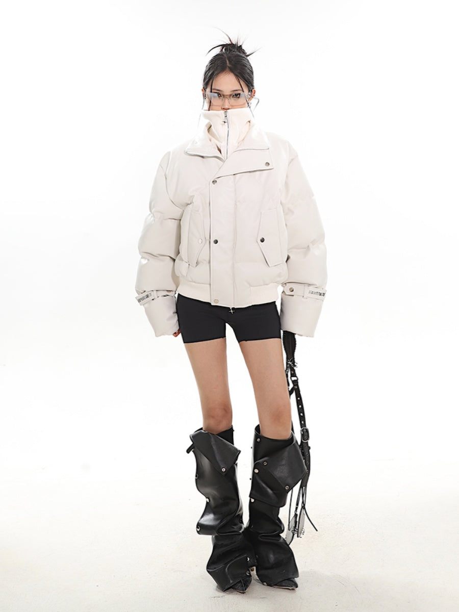 【24s Dec.】High-end Fake Two-piece Stand-collar Short Cotton Jacket ArtsKoreanMan