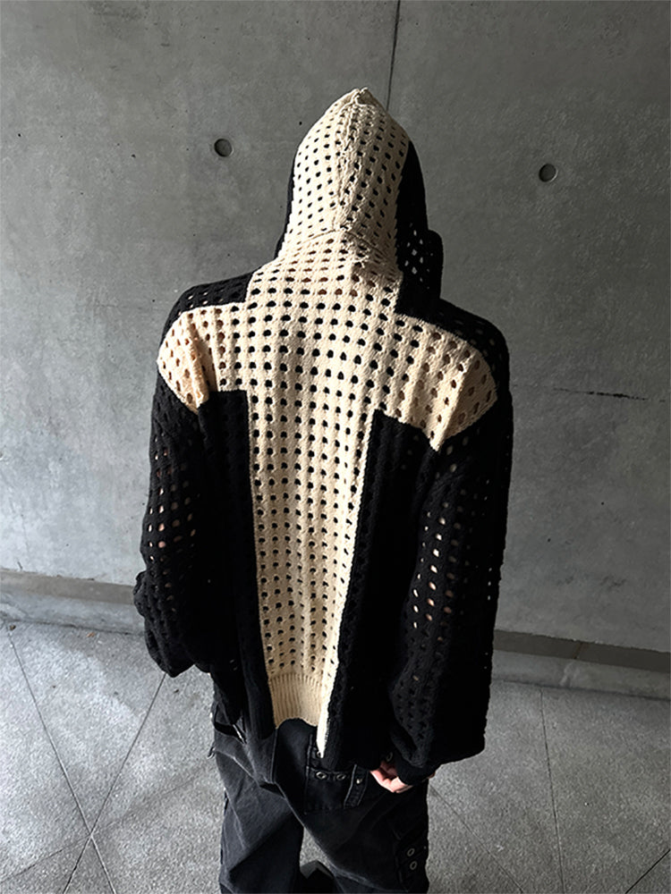 【24s Oct.】Cross-cut Woolen Hooded Drop-shoulder Loose Sweater ArtsKoreanMan