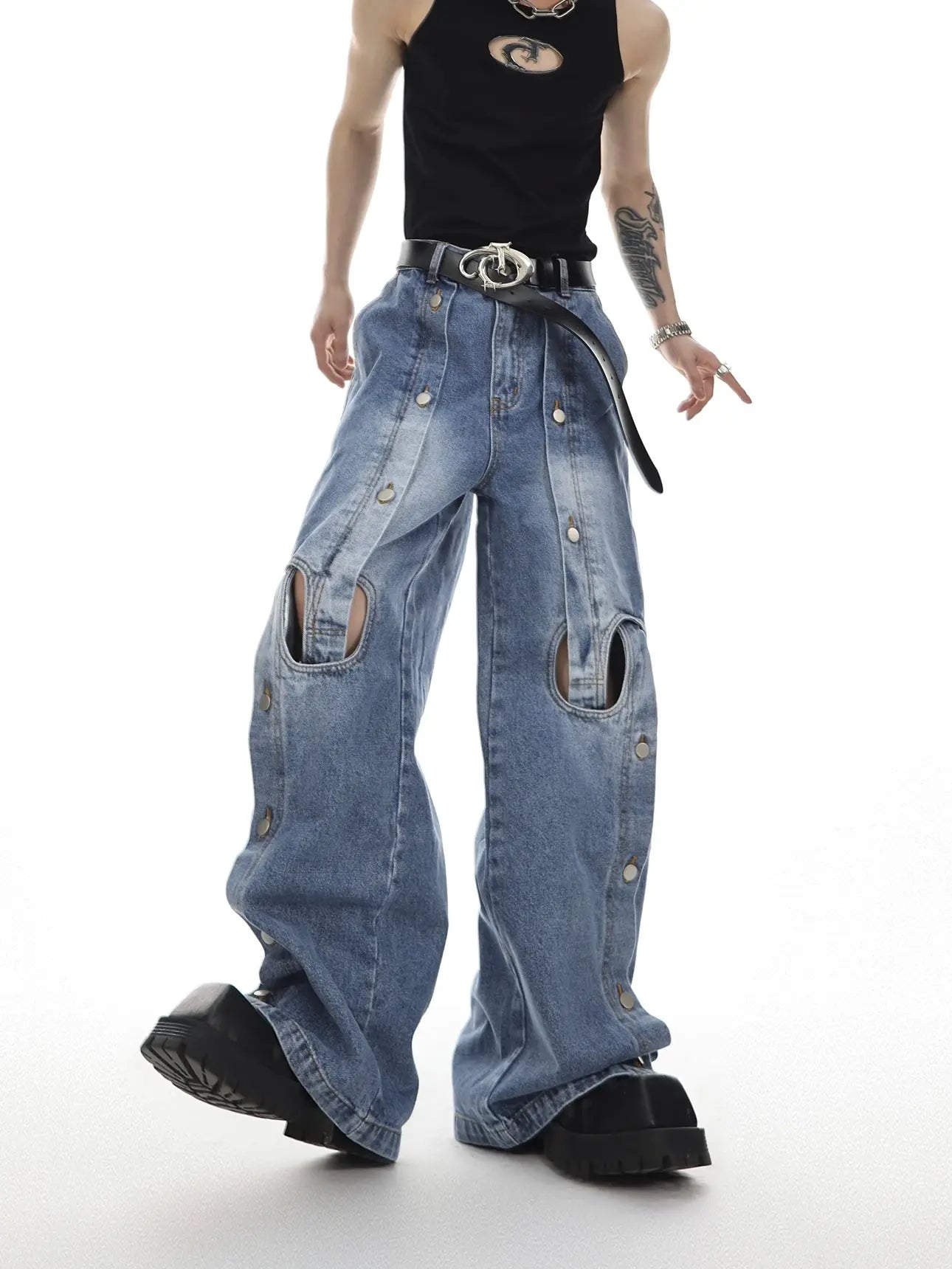 【25s Jun.】Irregular Cutout Jeans