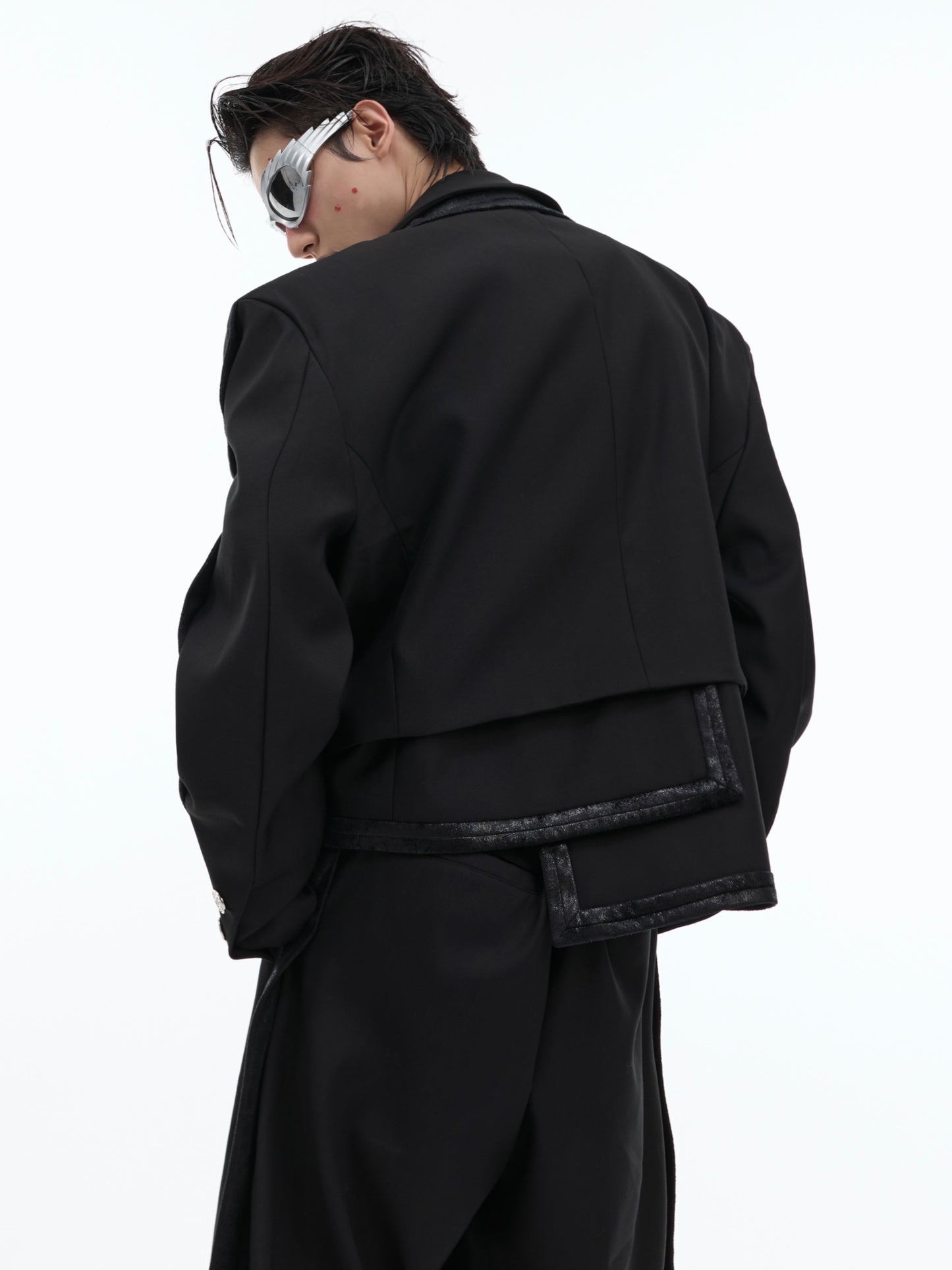 【24s Sep.】Asymmetrical Double-Layered Blazer Set ArtsKoreanMan
