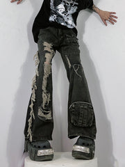 【24s January.】Retro Ripped Multi-pocket Cargo Jeans ArtsKoreanMan