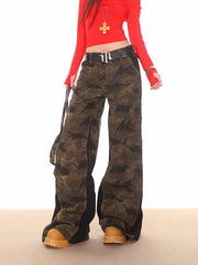 【24s Oct.】American Retro Stitching Zipper Camouflage Overalls ArtsKoreanMan