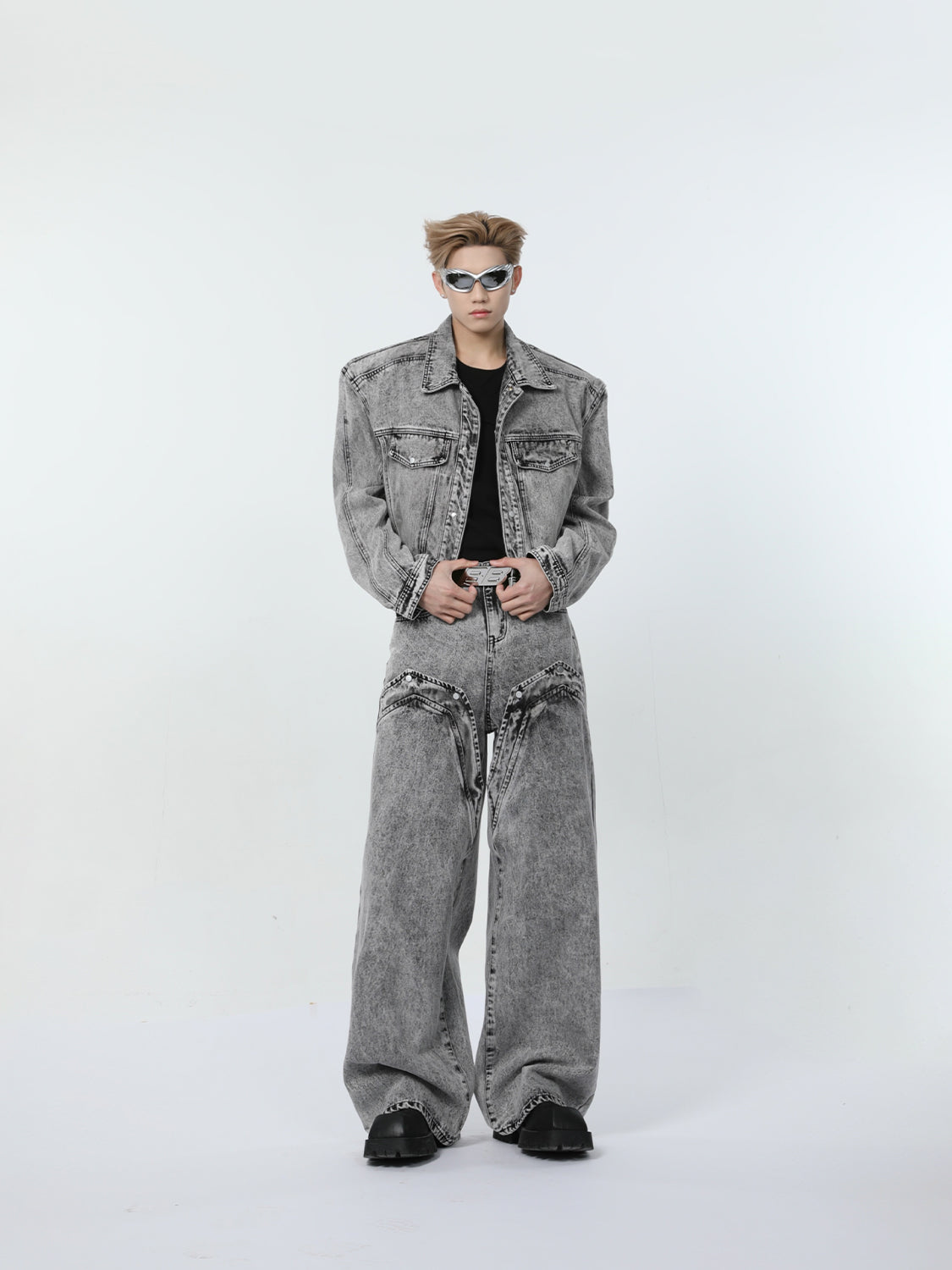 【24s March.】Retro Distressed Simple Denim Suit ArtsKoreanMan