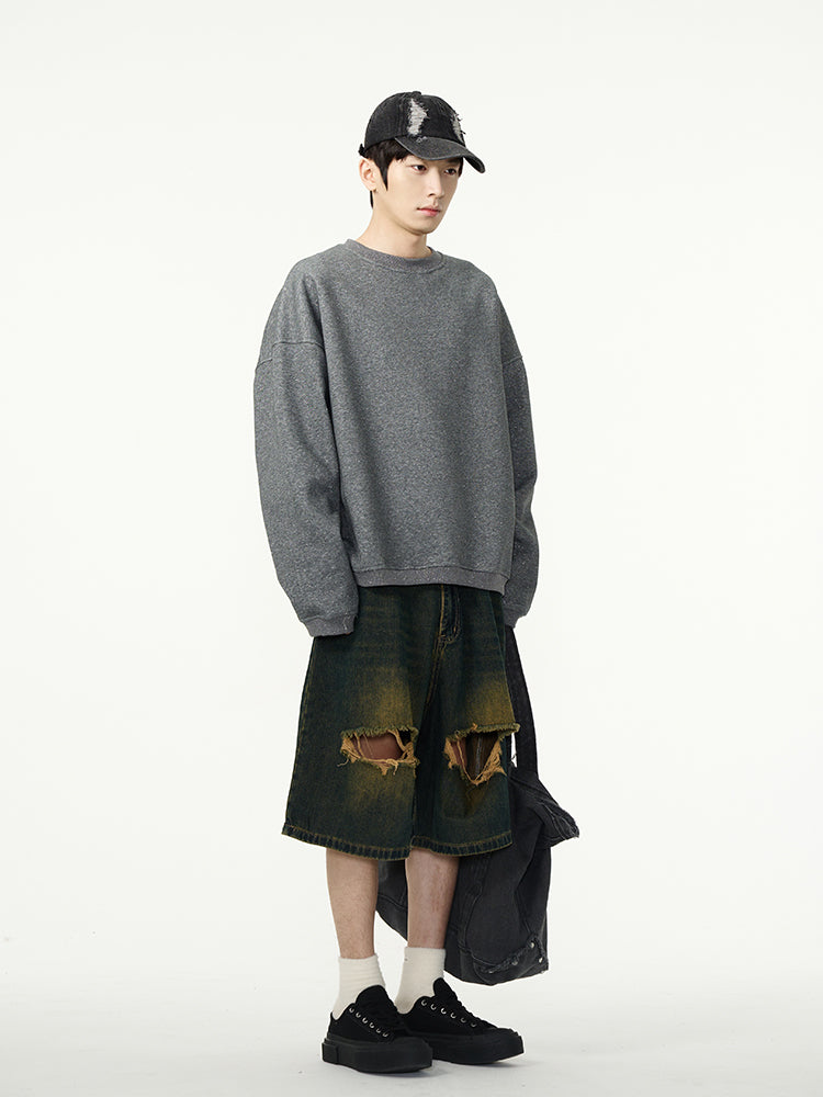 【24s April.】American Retro Ripped Denim Shorts ArtsKoreanMan