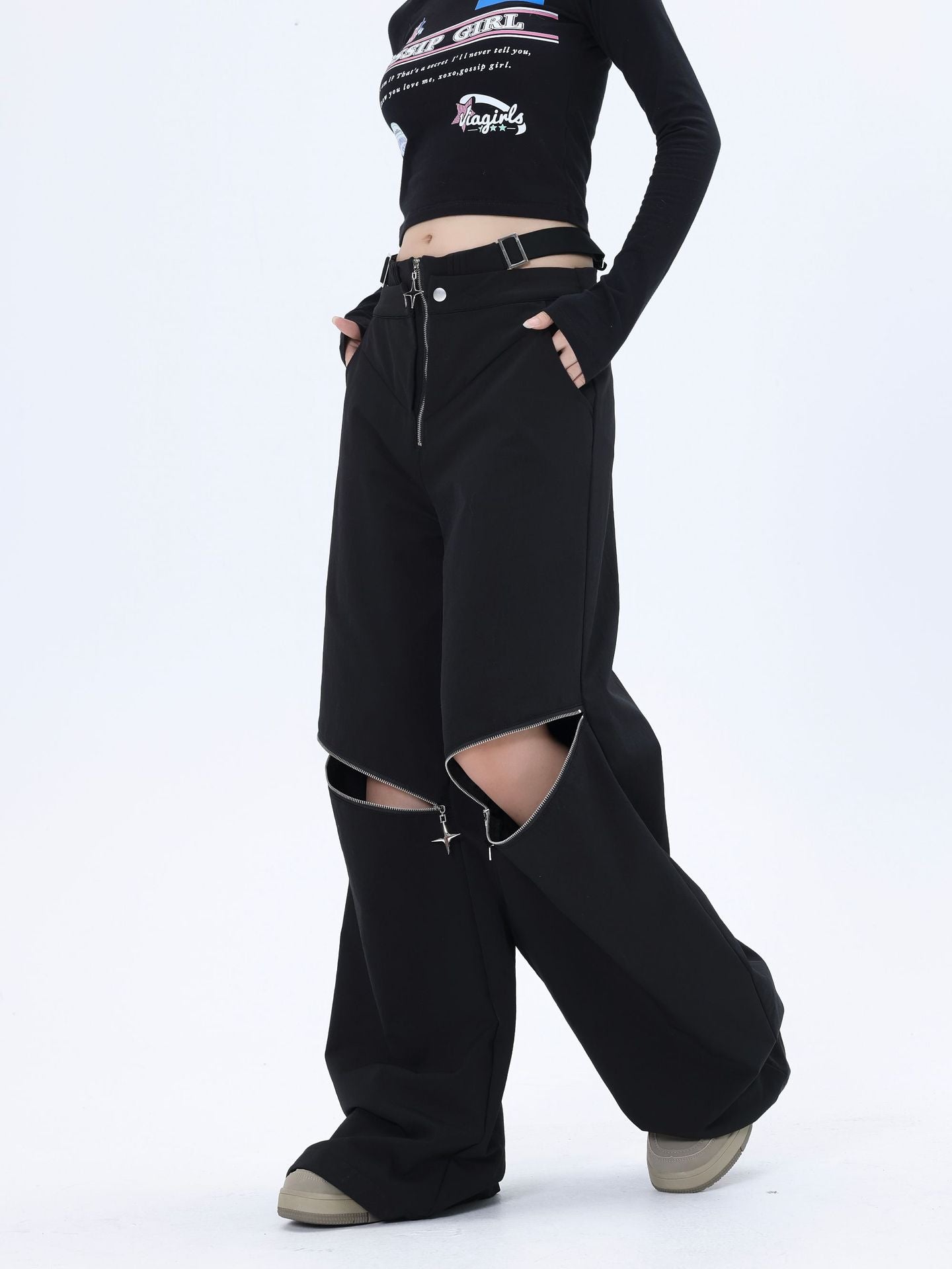 【23s October.】Hollow Zipper Design Trousers ArtsKoreanMan
