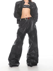 【24s Sep.】High-end Silhouette Stitching Leather Pants ArtsKoreanMan