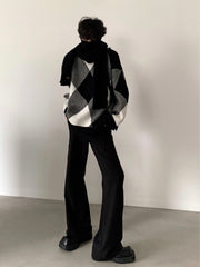 【23s November.】Black and White High-end Design Turtleneck Sweater ArtsKoreanMan