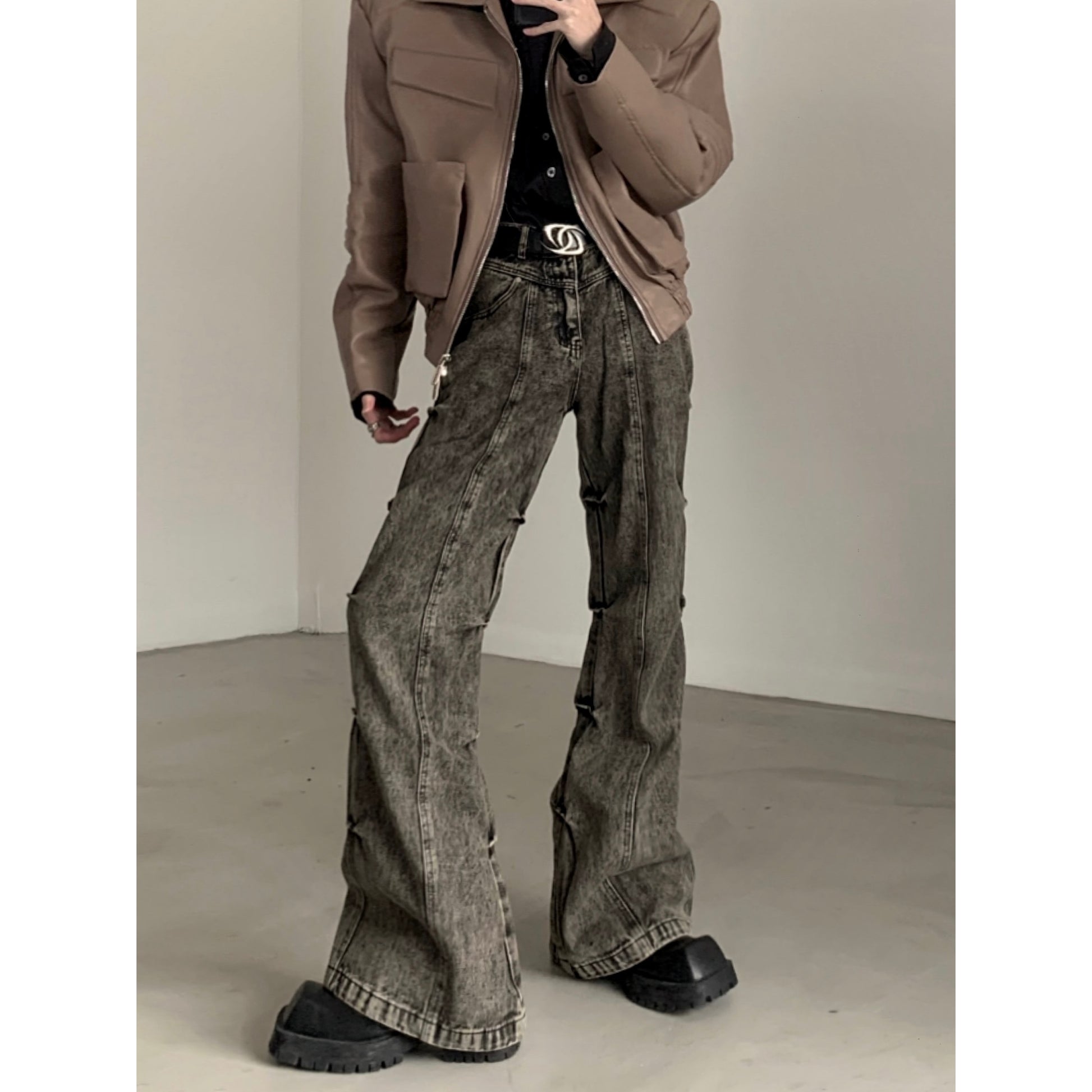 【23s November.】American Distressed Pleated Jeans ArtsKoreanMan