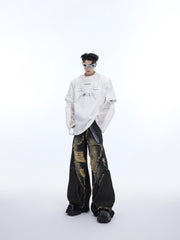 【24s April.】Deconstructed Fake Two Piece Mesh Splicing T-shirt ArtsKoreanMan