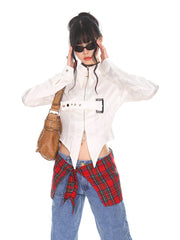 【24s Oct.】Hot Girl Metal Button Satin Shirt ArtsKoreanMan