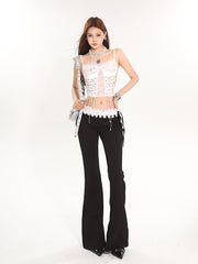 【24s May.】Niche Fake Two Piece Ballet Casual Pants ArtsKoreanMan