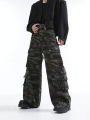 【24s Nov.】Vintage Distressed Camouflage Loose Overalls ArtsKoreanMan