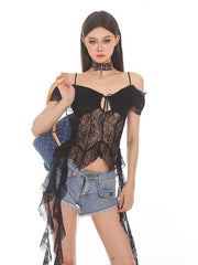【24s June.】Hot Girl Lace Suspender Slim Top ArtsKoreanMan