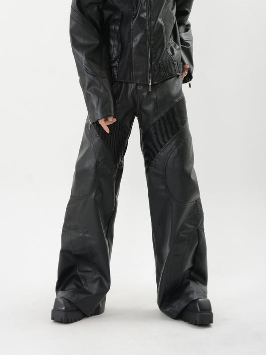 【24s Oct.】Loose PU Leather Pants ArtsKoreanMan