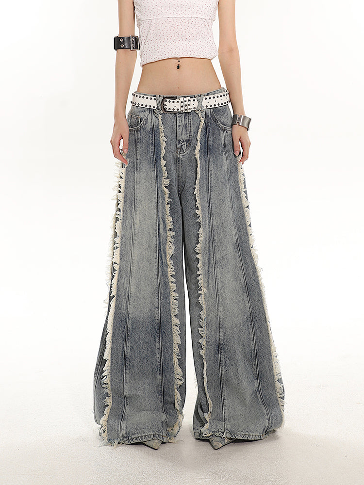 【24s June.】Loose-fitting Raw-hem Deconstructed Jeans ArtsKoreanMan