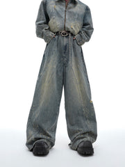 【24s Oct.】Washed Shoulder Pads Waste Earth Heavy Denim Suit ArtsKoreanMan