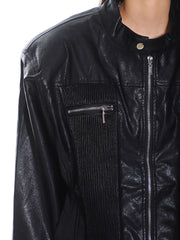 【24s Sep.】Punk Shaped Zippered Leather Biker Jacket ArtsKoreanMan