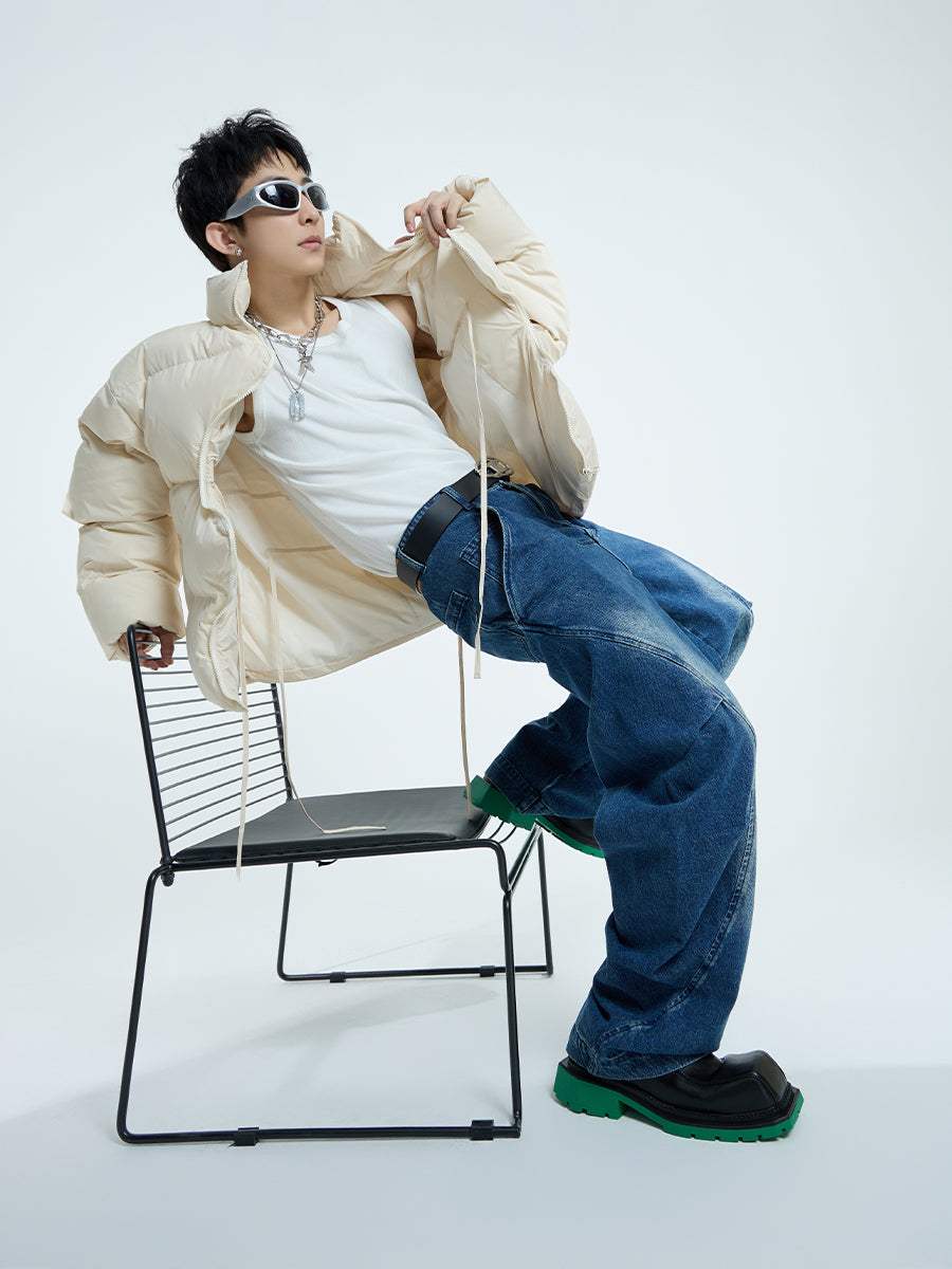 【23s September.】Irregular Zipper Design Padded Jacket -L ArtsKoreanMan