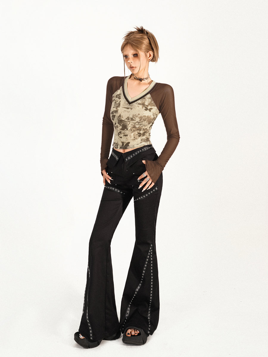 【24s Nov.】Original Spliced Heavy-duty Micro-flare Pants ArtsKoreanMan