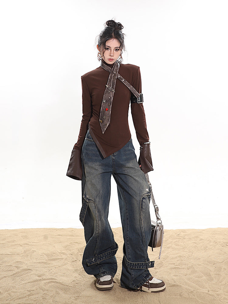 【24s January.】American Street Metal Buckle Washed Jeans ArtsKoreanMan