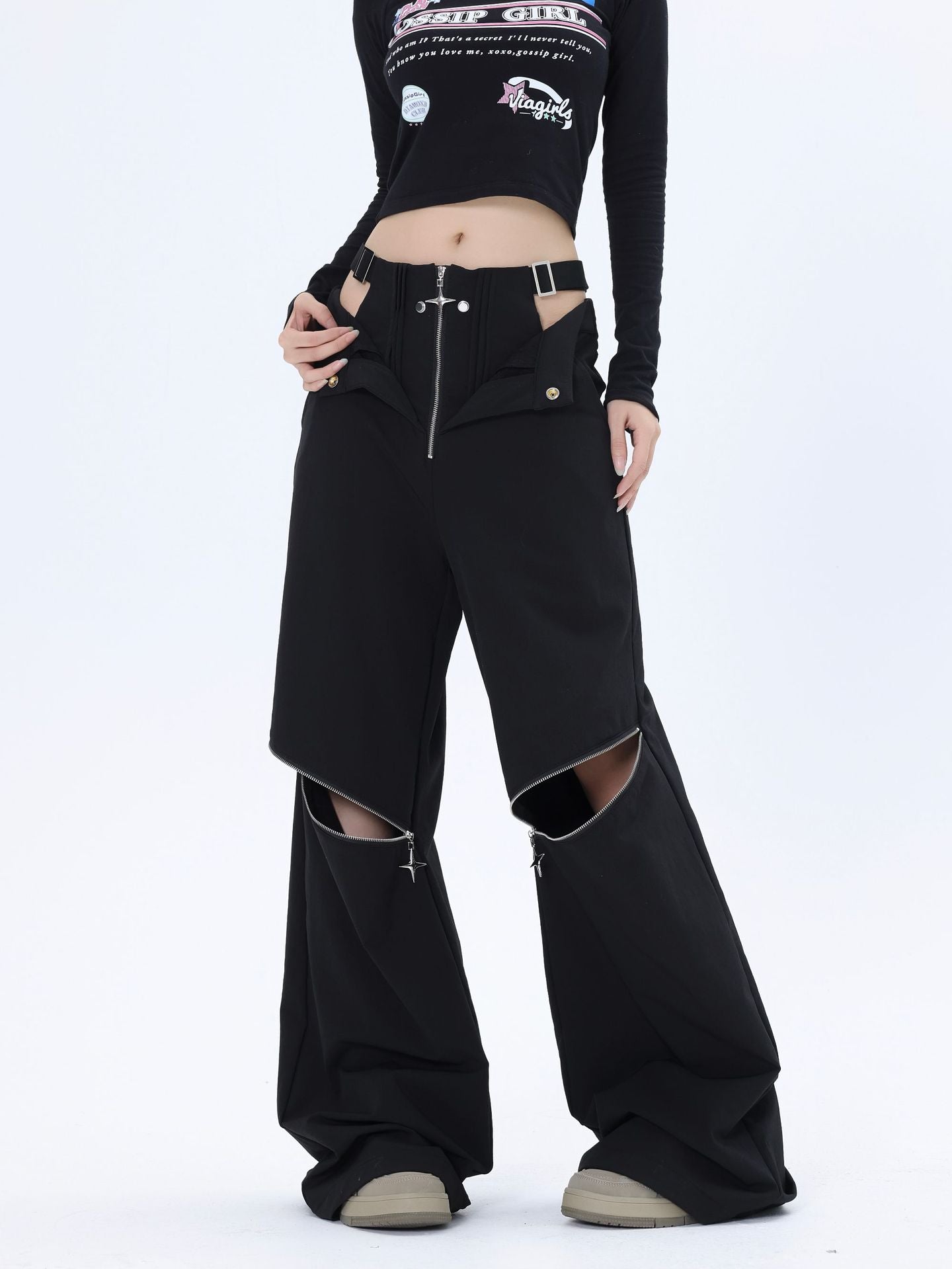 【23s October.】Hollow Zipper Design Trousers ArtsKoreanMan