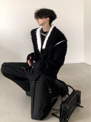 【23s December.】Imitation Mink V-neck Loose Sweater ArtsKoreanMan