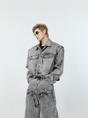 【24s March.】Retro Distressed Simple Denim Suit ArtsKoreanMan