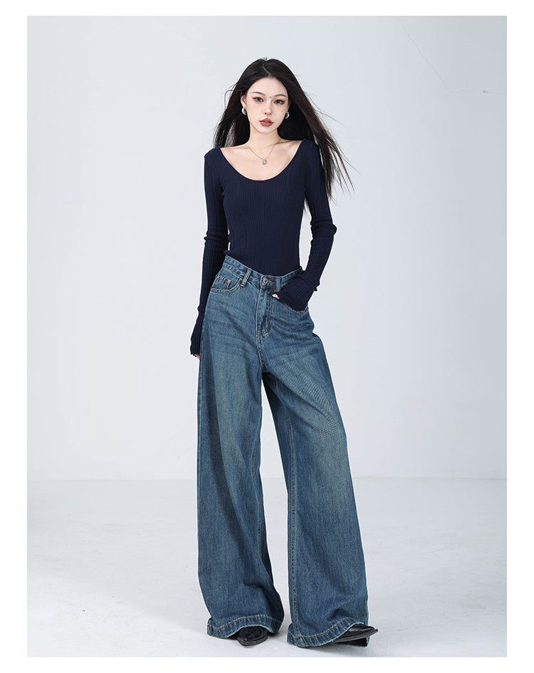 【24s Sep.】American Blue Loose Wide Leg Jeans ArtsKoreanMan