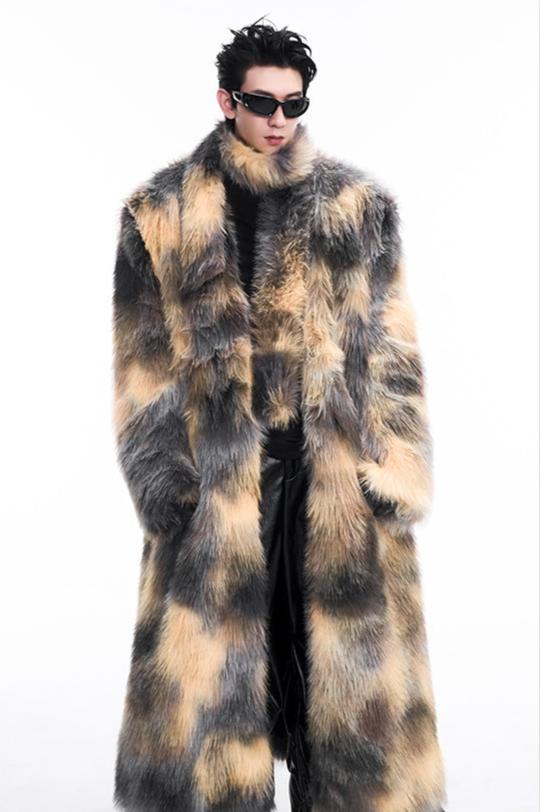【24s Dec.】Luxurious Faux Mink Fur Coat(Send Scarf) ArtsKoreanMan