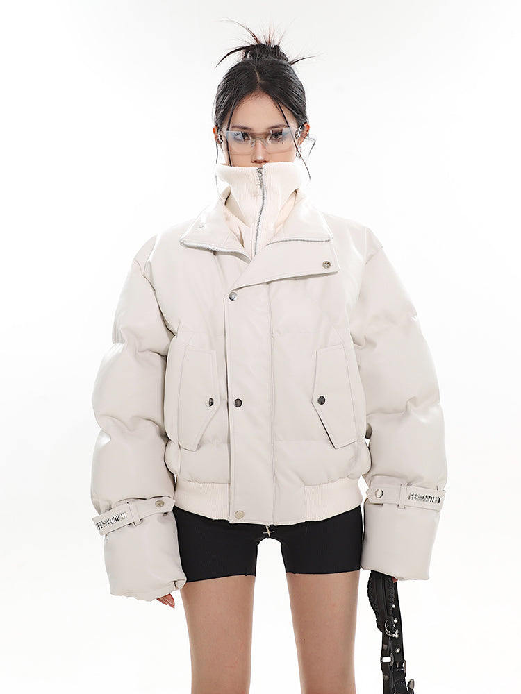 【24s Dec.】High-end Fake Two-piece Stand-collar Short Cotton Jacket ArtsKoreanMan