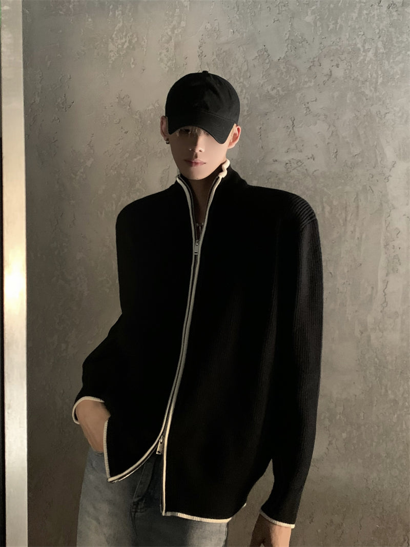 【24s Nov.】Dual-Zip Colorblock Knit Cardigan ArtsKoreanMan