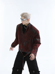 【24s Oct.】Wasteland Style Distressed Silhouette Denim Jacket ArtsKoreanMan