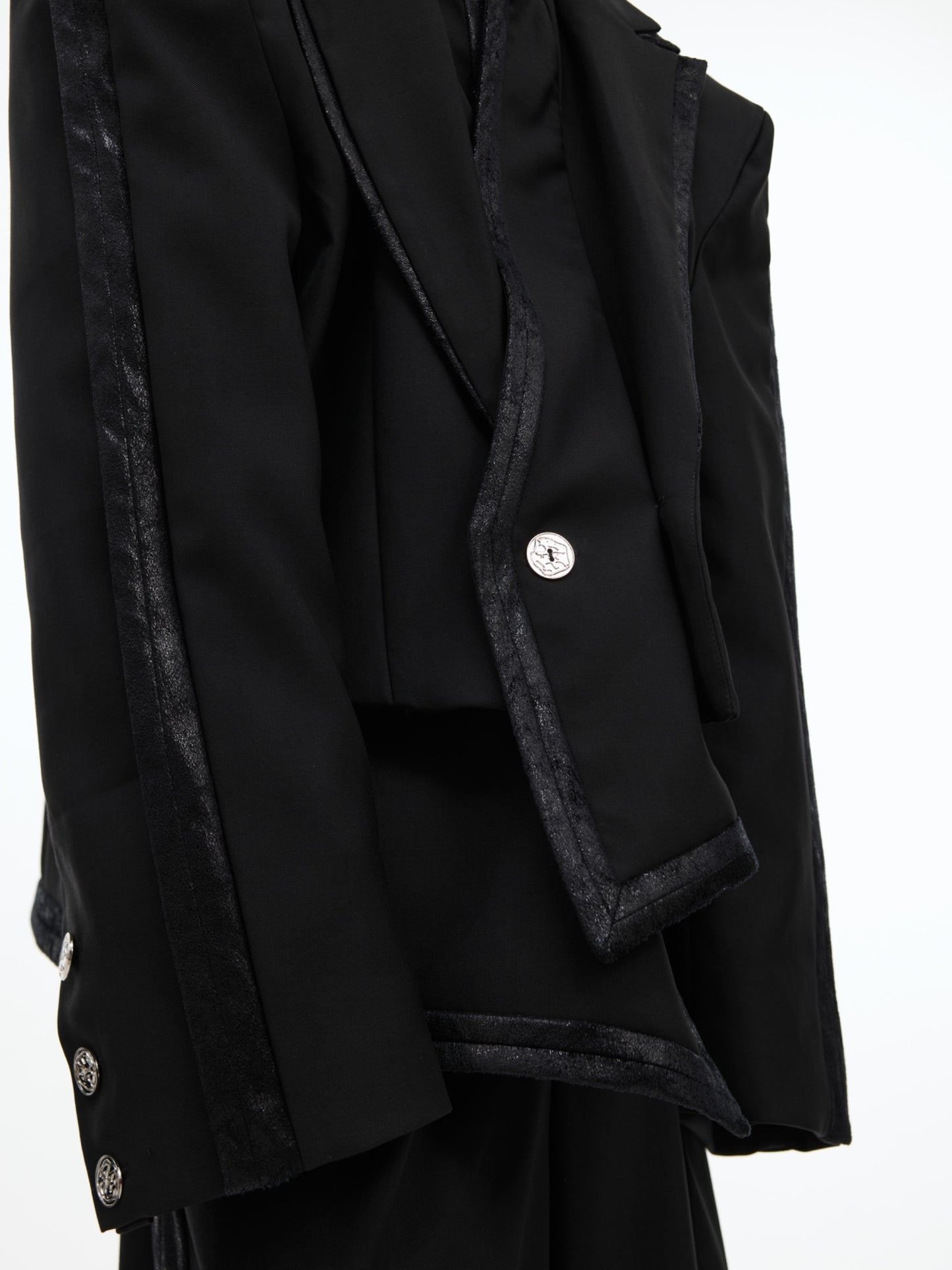 【24s Sep.】Asymmetrical Double-Layered Blazer Set ArtsKoreanMan