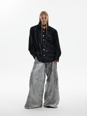 【24s Oct.】Liquid Texture Shiny Shoulder Pad Elegant Shirt ArtsKoreanMan