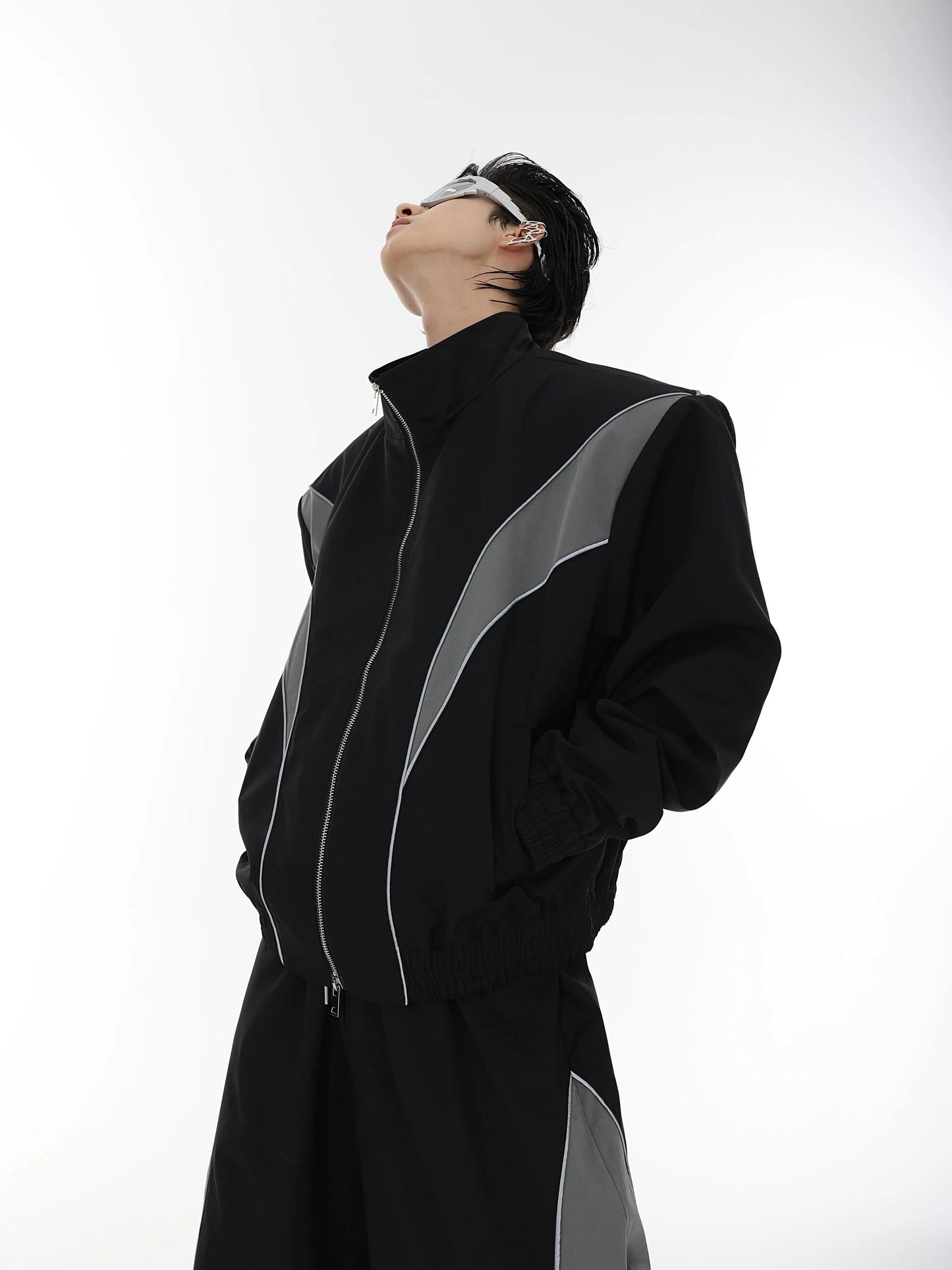 【23s August.】Reflective Stitching Jacket Sports Suit ArtsKoreanMan