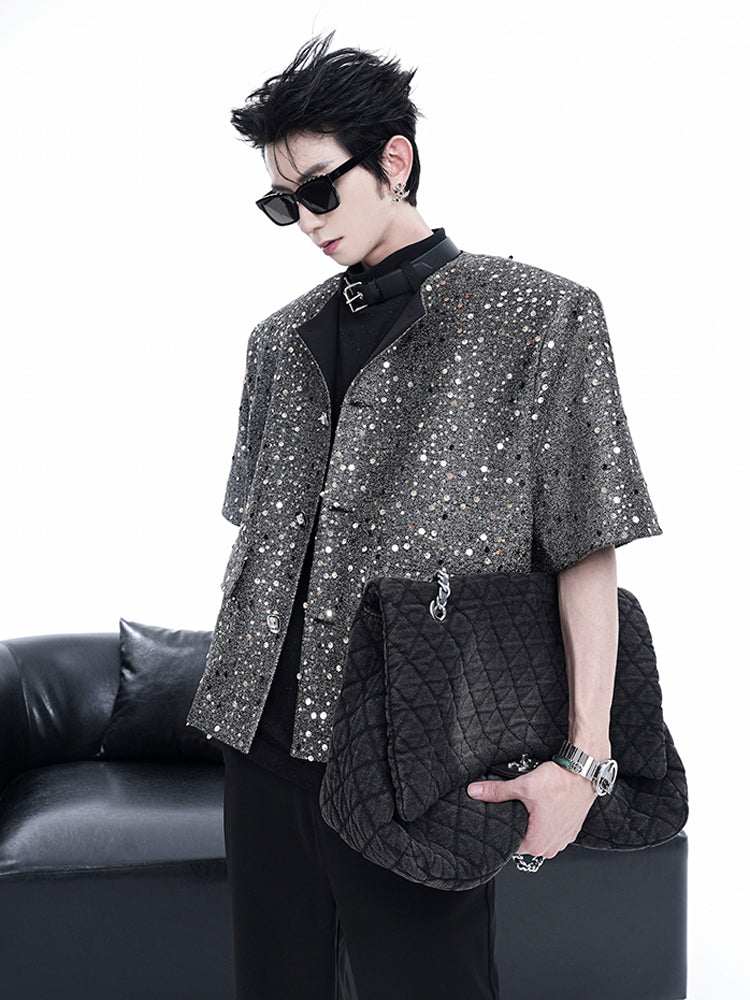 【24s Aug.】Chanel Style Sequined Short-sleeved Luxury Jacket ArtsKoreanMan