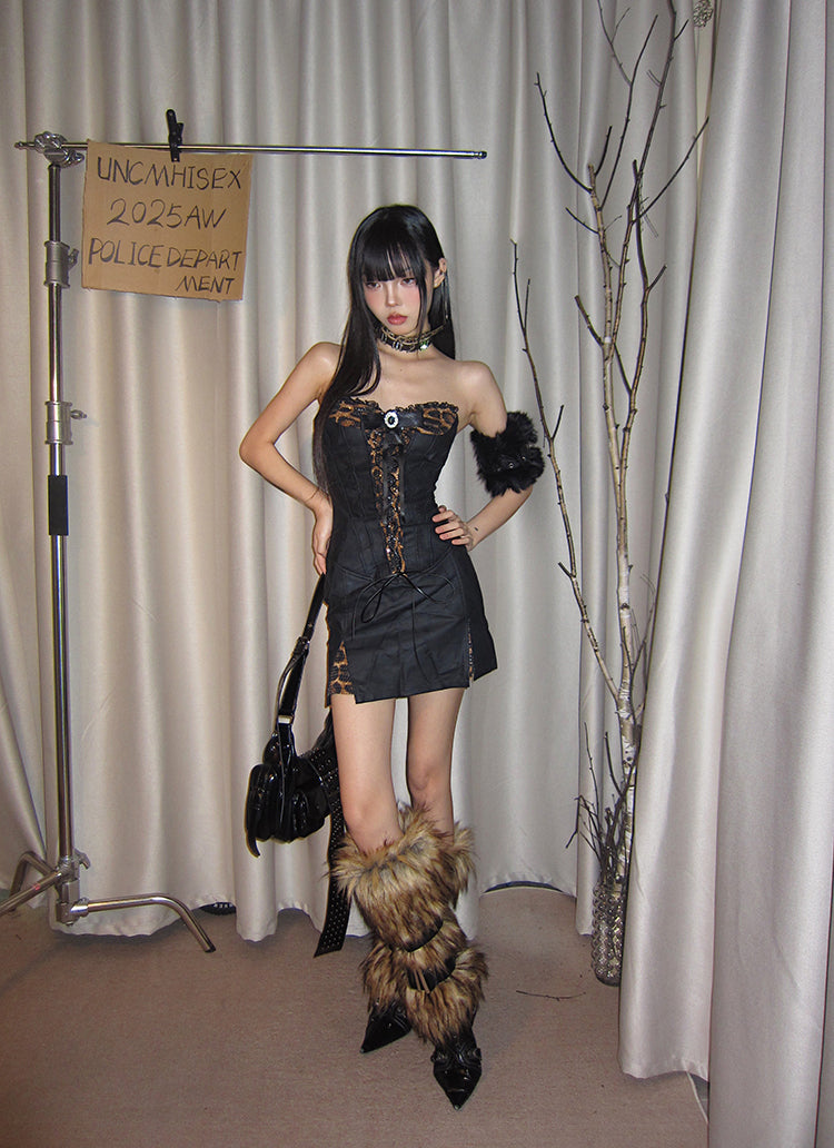 【24s Nov.】Leopard Print Bow Dress ArtsKoreanMan