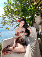 【25s Mar.】French Floral Print Bodycon Strapless Dress