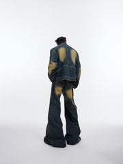 【24s January.】3D Relief Design Deconstructed Denim Suit ArtsKoreanMan