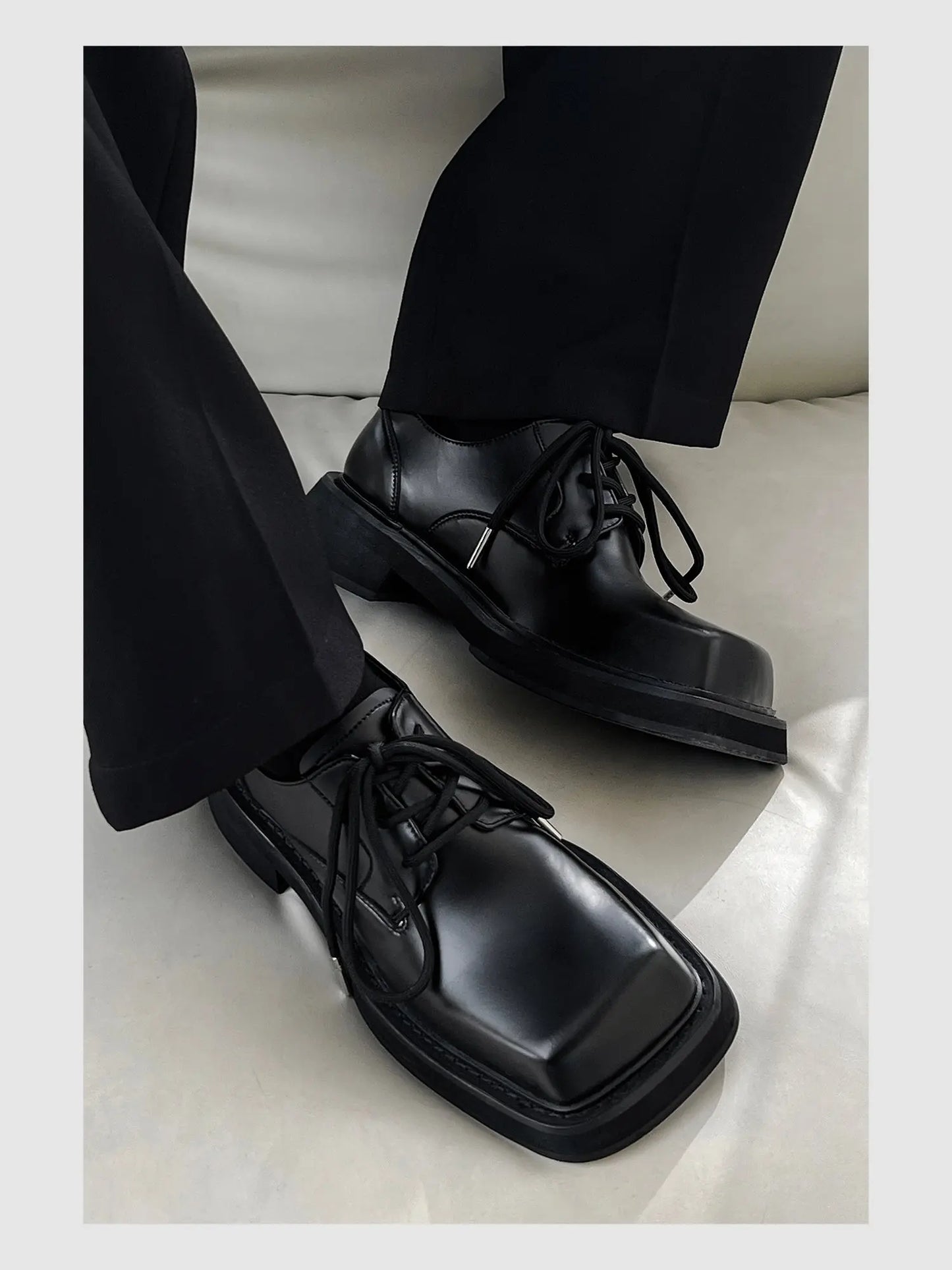 Square Toe Platform Commuter Shoes ArtsKoreanMan