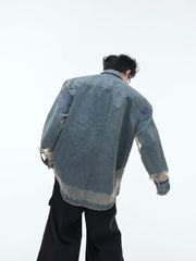 【24s April.】Mesh Hollow Design Denim Shirt ArtsKoreanMan