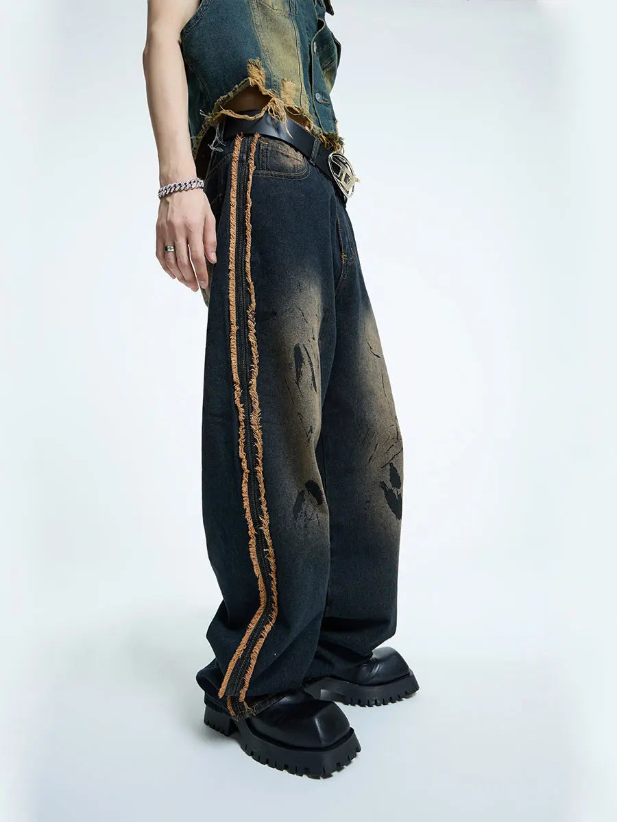 【23s September.】Tie Dye Vintage Frayed Jeans ArtsKoreanMan
