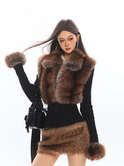 【25s Jan.】Hot Girl Eco-friendly Fur Stitching Fur Collar Jacket