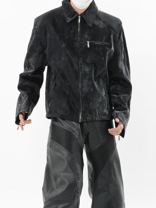 【24s Sep.】PU Leather Patchwork Jacket ArtsKoreanMan