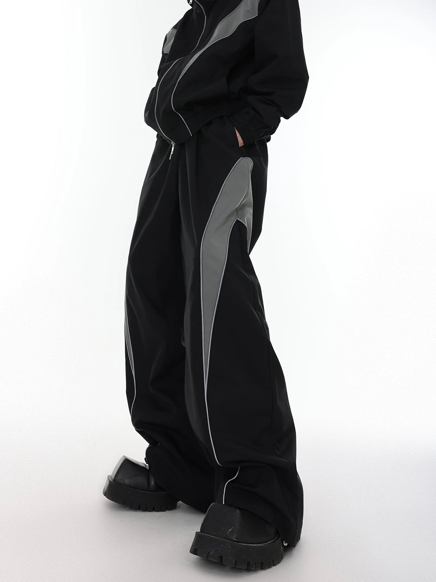 【23s August.】Reflective Stitching Jacket Sports Suit ArtsKoreanMan