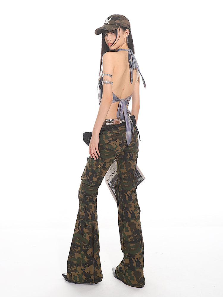 【24s Aug.】Butterfly Colored Rhinestone Mesh Halter Neck Vest ArtsKoreanMan