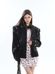 【24s Sep.】Metal Button Texture Leather Jacket ArtsKoreanMan