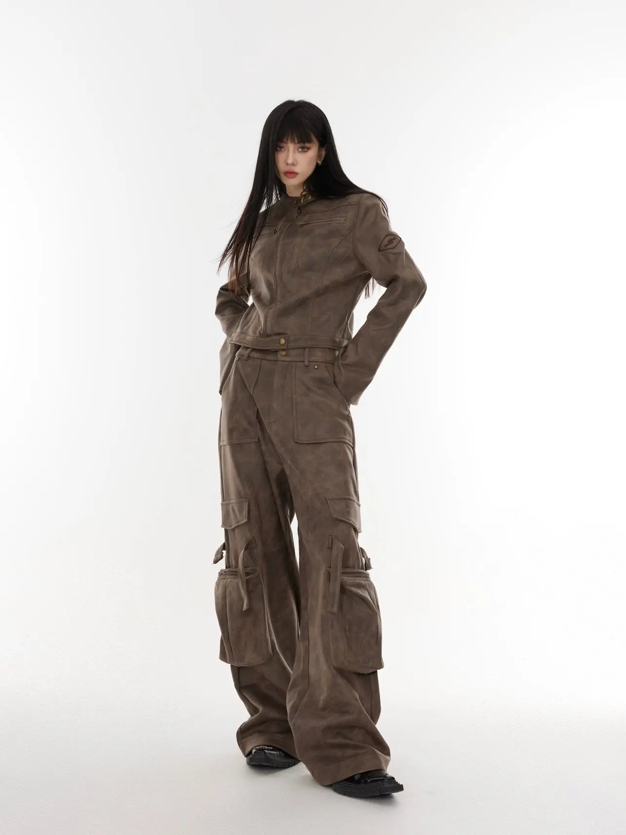 【23s August.】Large Pocket Cargo PU Leather Pants ArtsKoreanMan