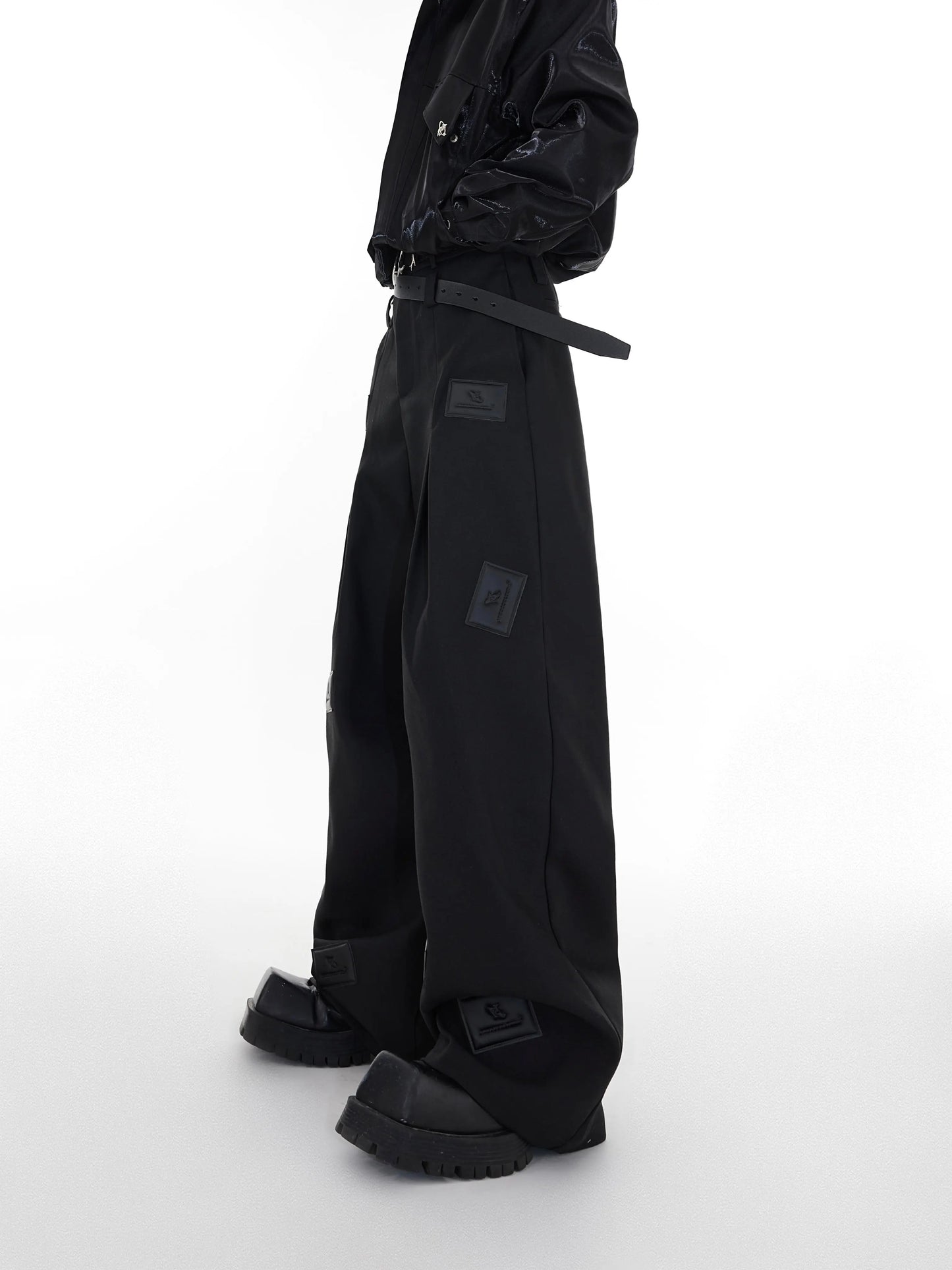 【23s August.】Label Graphic Drape Suit Pants ArtsKoreanMan