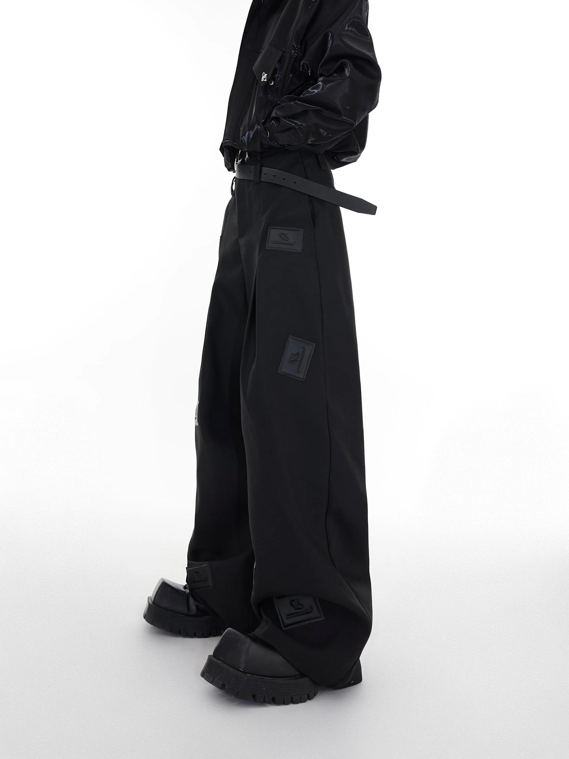 【23s August.】Label Graphic Drape Suit Pants ArtsKoreanMan